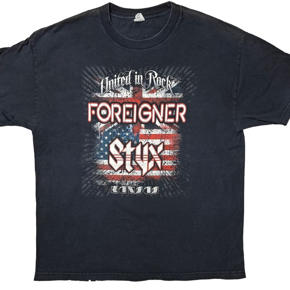United in Rock Styx Foreigner Kansas Tour 2010 Graphic {Alstyle} T-Shirt Men XL